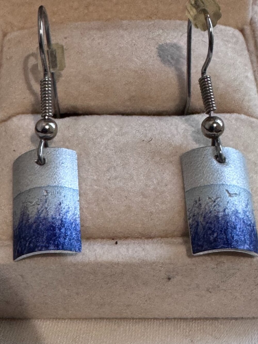 💙✨ Artisan Silver Enamel Earrings – A Study in Blue ✨💙